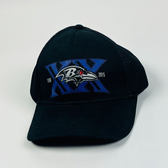 Baltimore Ravens 20th Anniversary Trucker Hat 1996-2015 Black BDA Adjustable - Picture 6 of 8